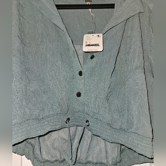 FREE PEOPLE | Semi Sheer Crop in Deep Green Size Small - Picture 4 of 5